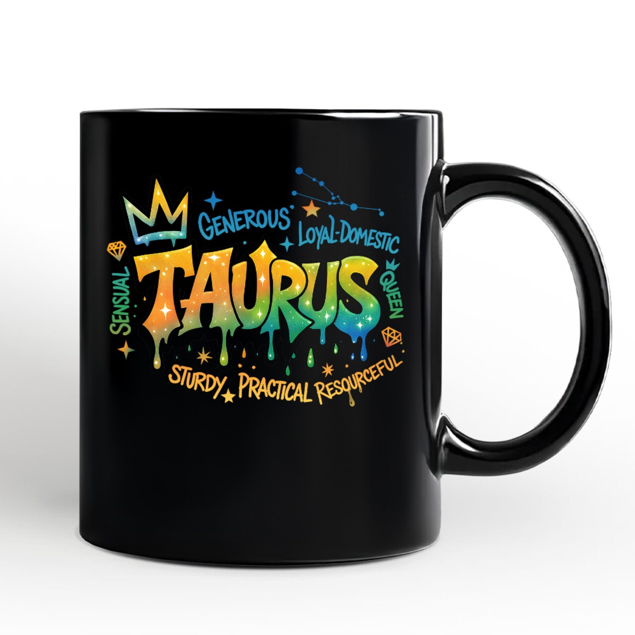 Taurus Graffiti Zodiac Mug, Street Style Astrology Horoscope Gift